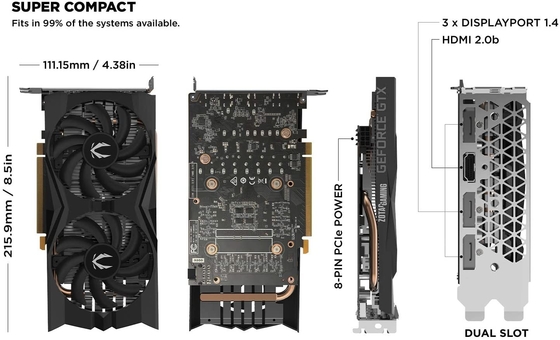 192Bit Mining Rig Graphics Card ZOTAC Gaming GeForce GTX 1660 6GB GDDR5 Graphics Card